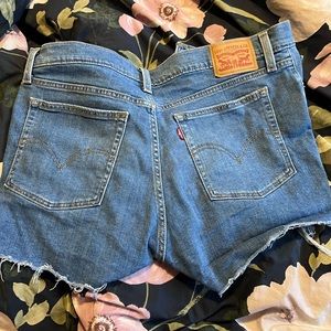 Levi High Rise Jean Shorts